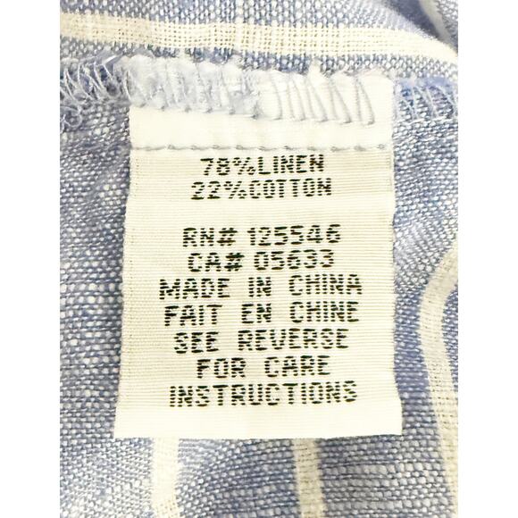 Habitat Women's Linen Blend Button Up Lightweight Shirt 3/4 Cuff Sleeves Coastal - Picture 7 of 8